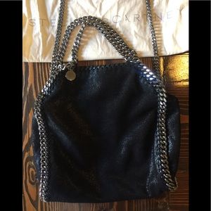 Stella McCartney black shaggy deer mini tote